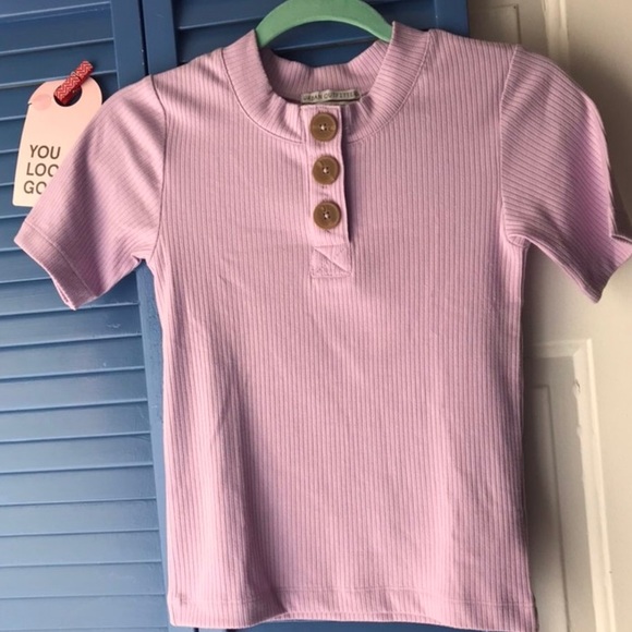 UO Rona Ribbed Knit Button-Down tee - Picture 3 of 6